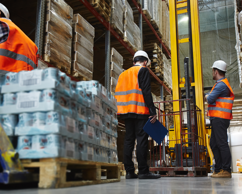 People working in a warehouse